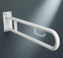 WC Care Folding supporting bar 83 cm w/roll holder