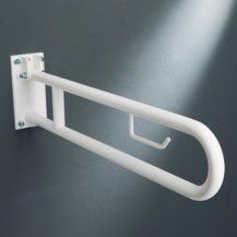WC Care Folding supporting bar 83 cm w/roll holder